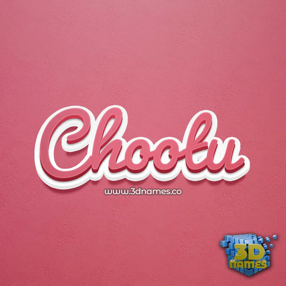 chootu in Red Scribble style - 3D name wallpaper