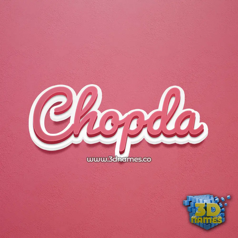 chopda in Red Scribble style - 3D name wallpaper