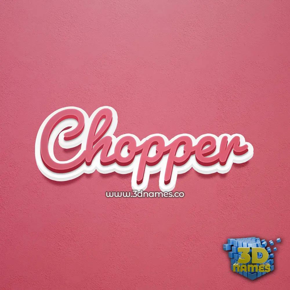 chopper in Red Scribble style - 3D name wallpaper