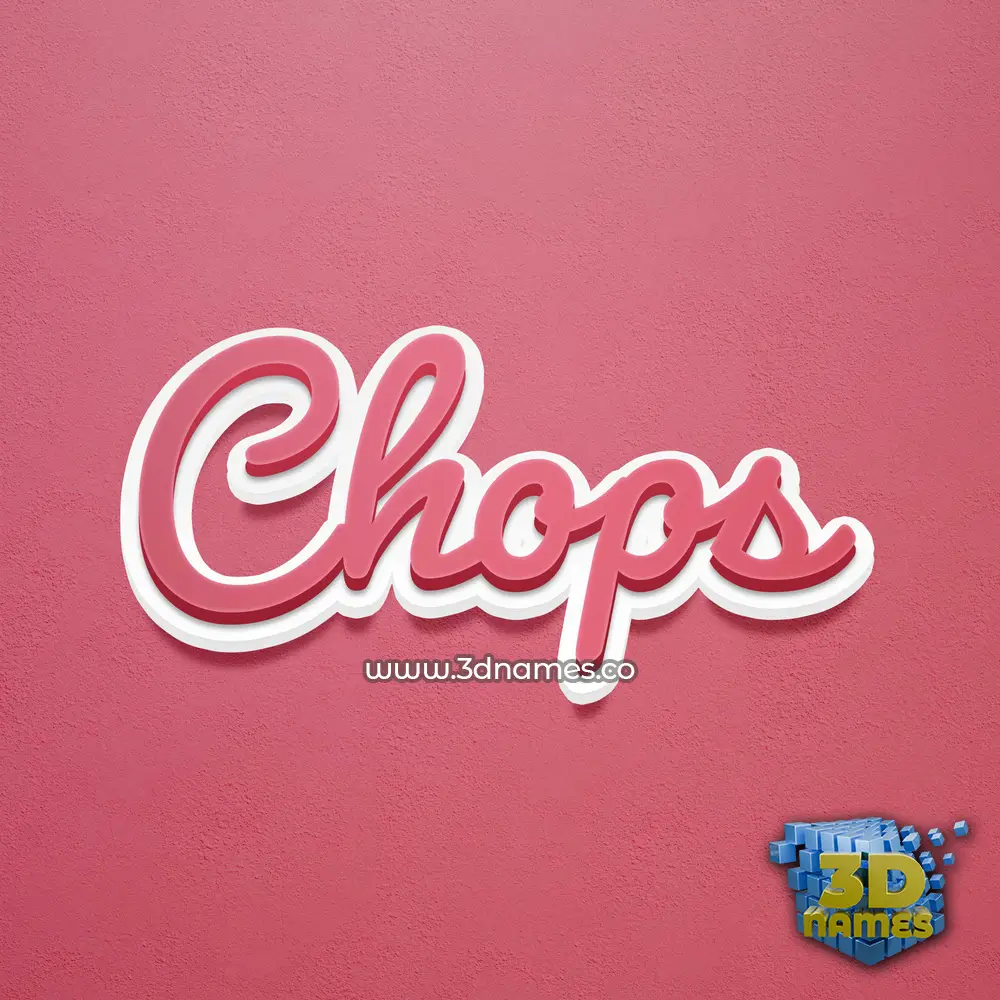 chops in Red Scribble style - 3D name wallpaper
