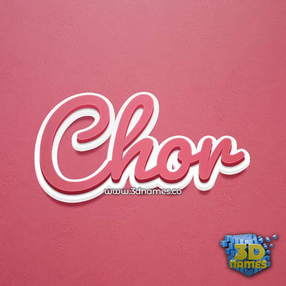 chor in Red Scribble style - 3D name wallpaper
