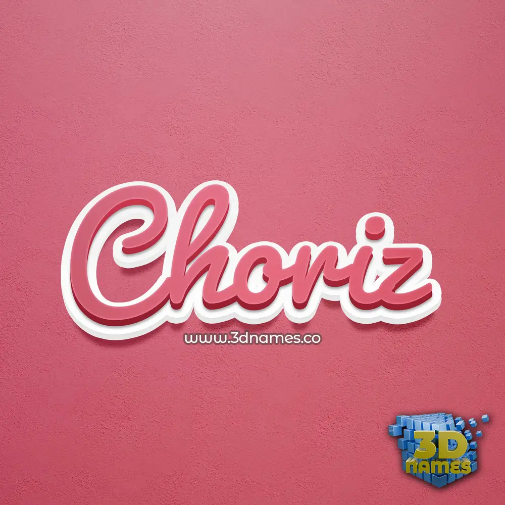 choriz in Red Scribble style - 3D name wallpaper