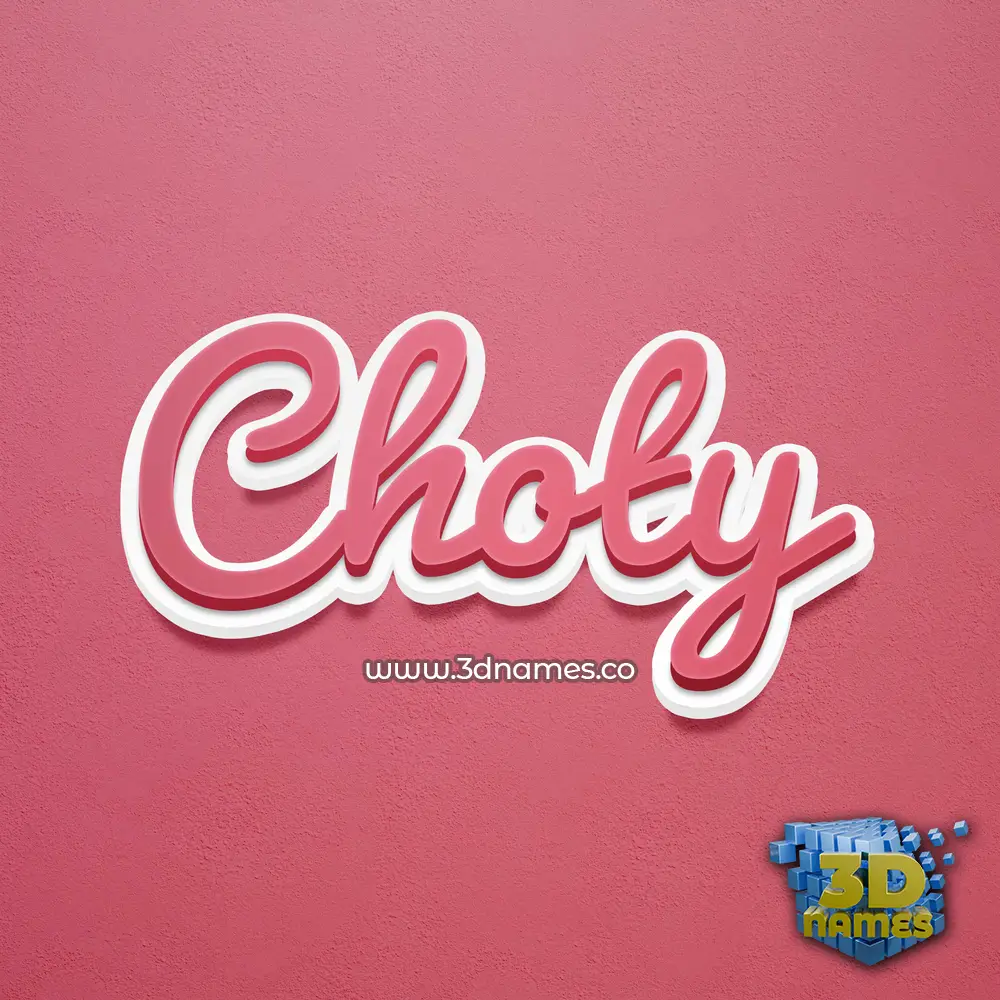 choty in Red Scribble style - 3D name wallpaper