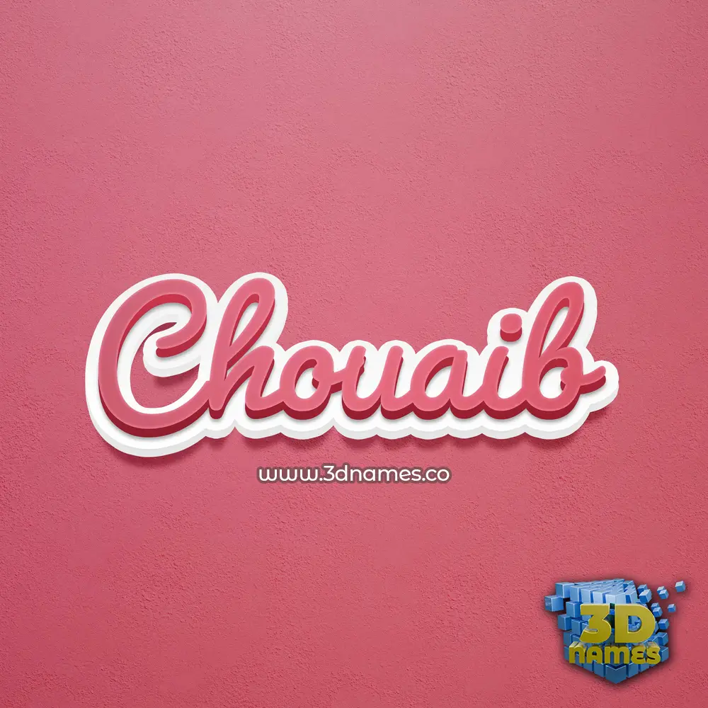 chouaib in Red Scribble style - 3D name wallpaper