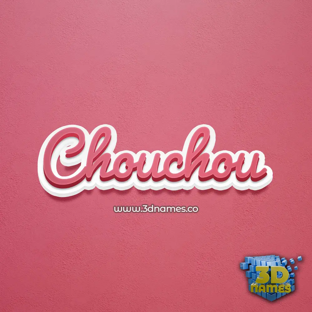 chouchou in Red Scribble style - 3D name wallpaper