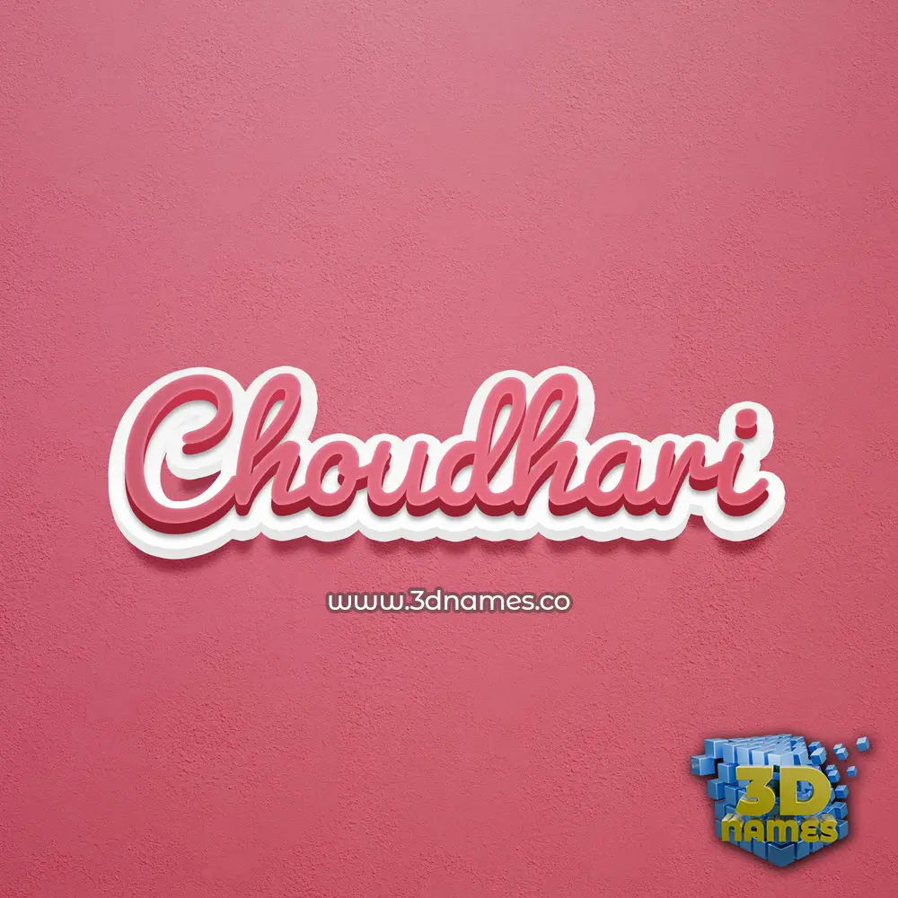 choudhari in Red Scribble style - 3D name wallpaper