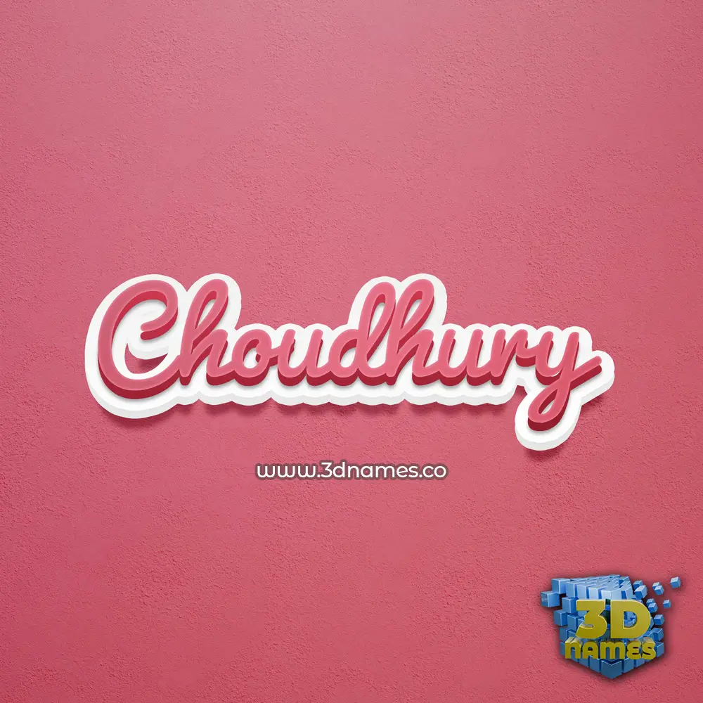 choudhury in Red Scribble style - 3D name wallpaper