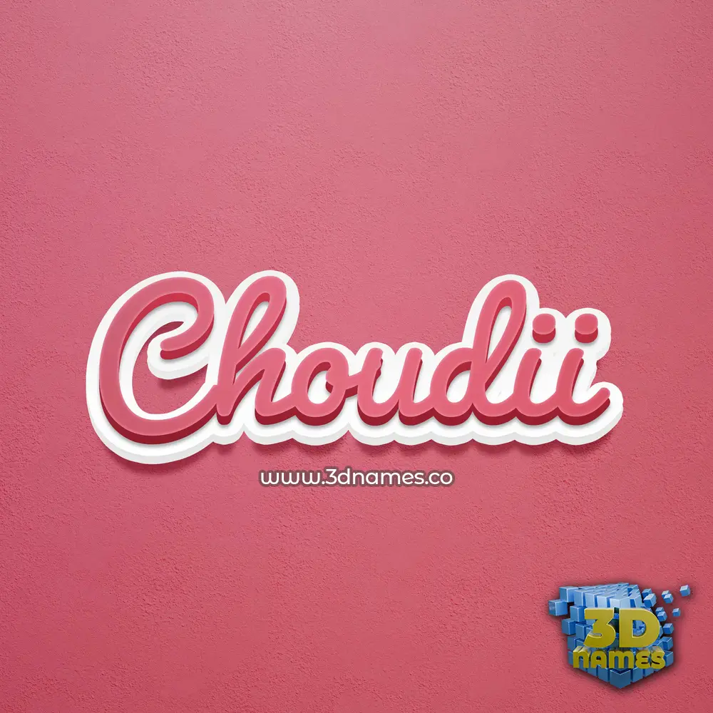 choudii in Red Scribble style - 3D name wallpaper