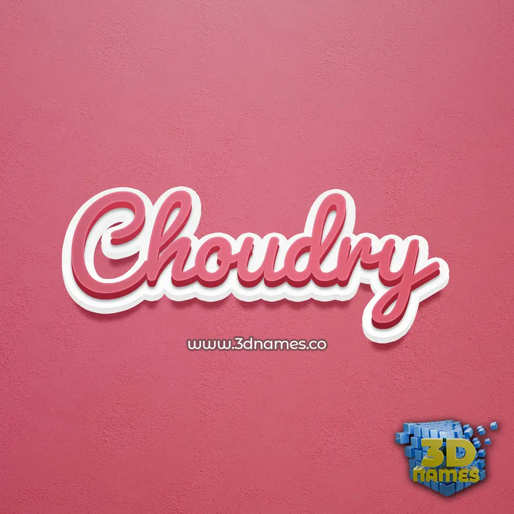 choudry in Red Scribble style - 3D name wallpaper