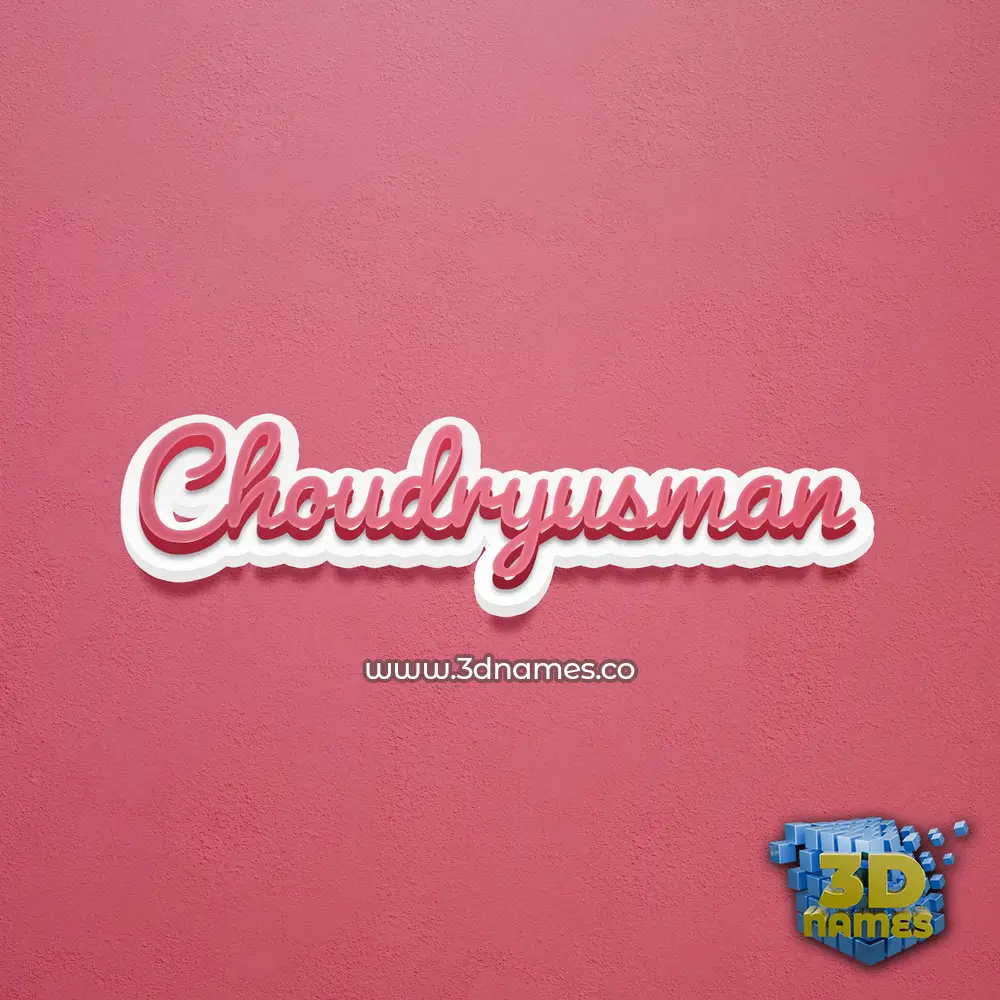 choudryusman in Red Scribble style - 3D name wallpaper
