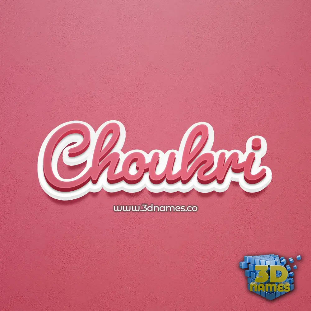choukri in Red Scribble style - 3D name wallpaper
