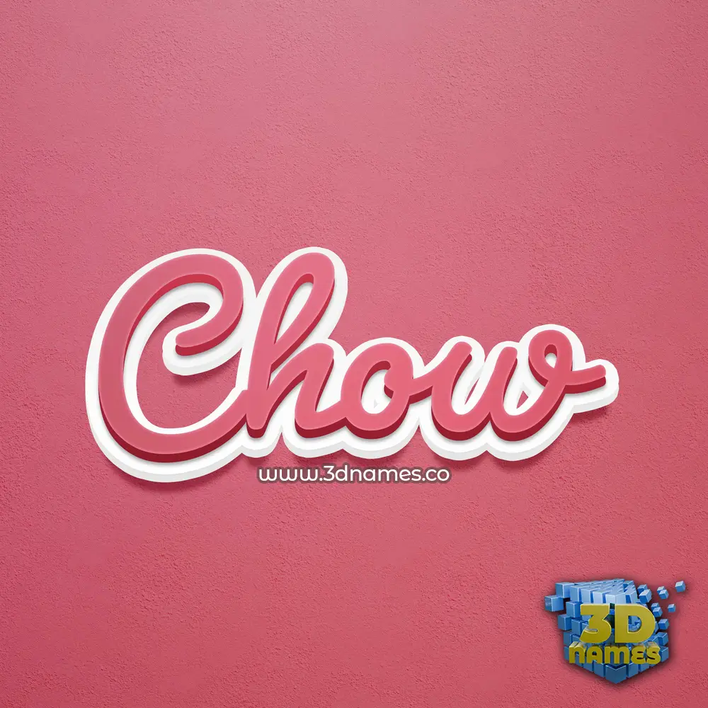 chow in Red Scribble style - 3D name wallpaper