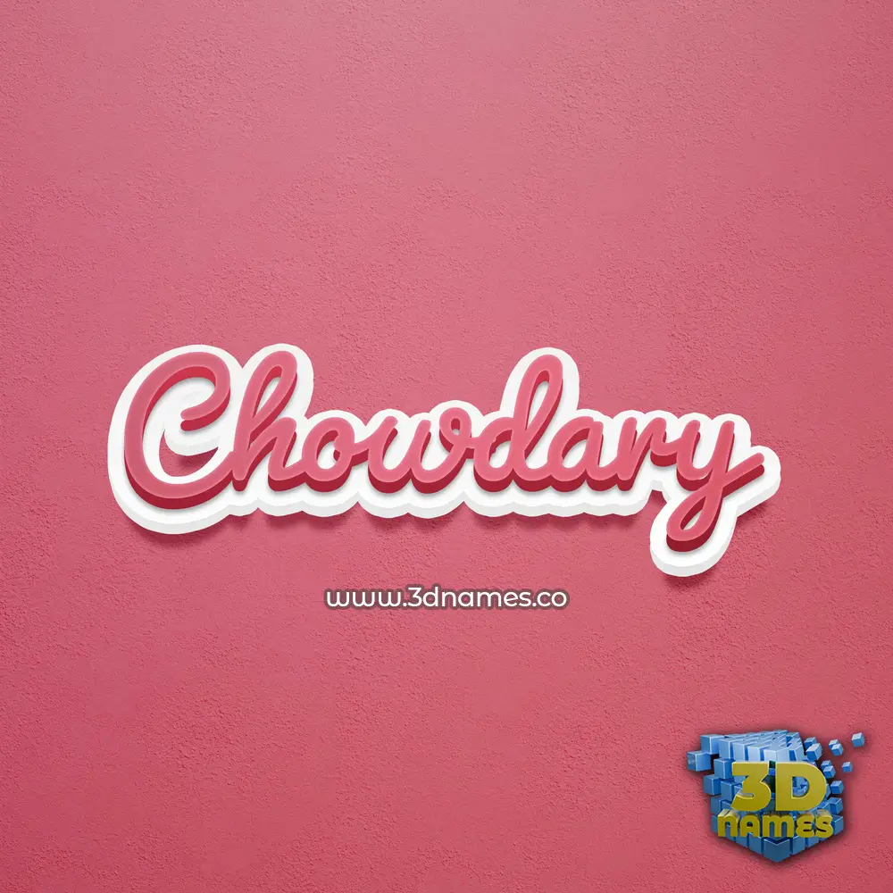 chowdary in Red Scribble style - 3D name wallpaper