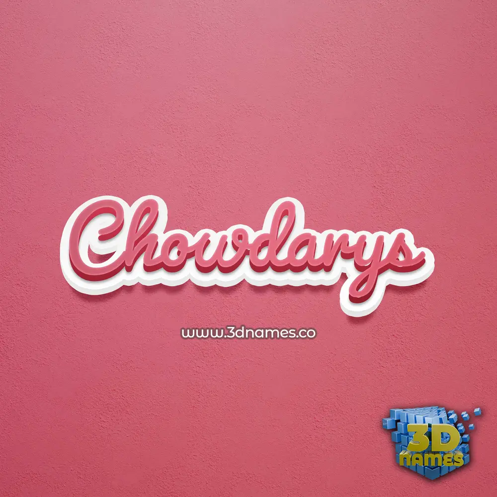 chowdarys in Red Scribble style - 3D name wallpaper