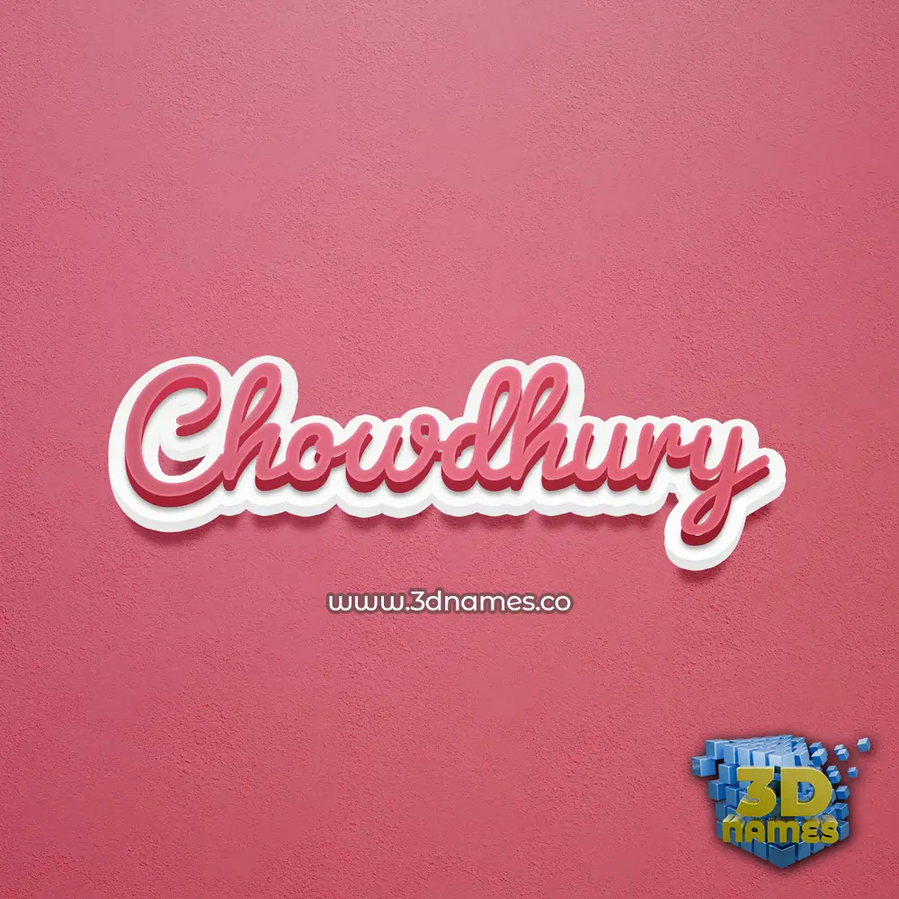 chowdhury in Red Scribble style - 3D name wallpaper