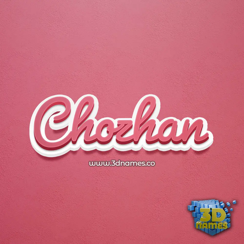 chozhan in Red Scribble style - 3D name wallpaper