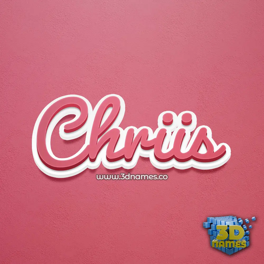 chriis in Red Scribble style - 3D name wallpaper