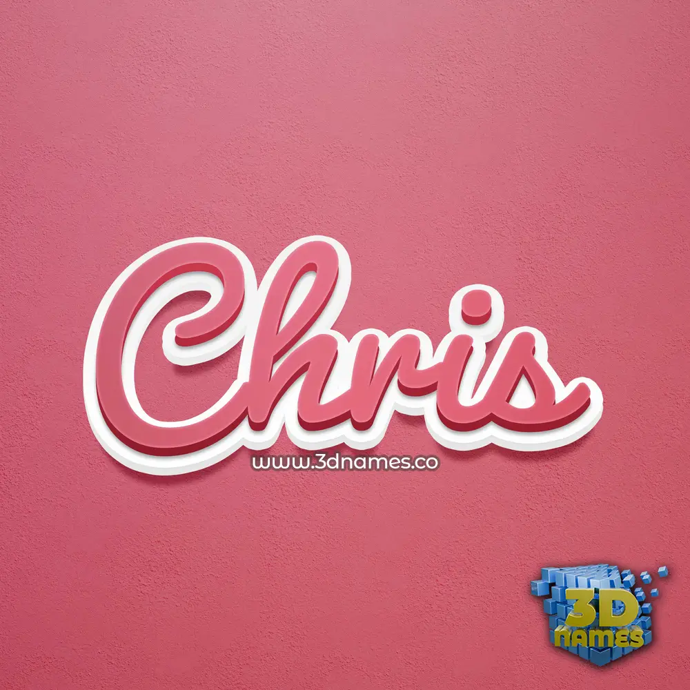 chris in Red Scribble style - 3D name wallpaper