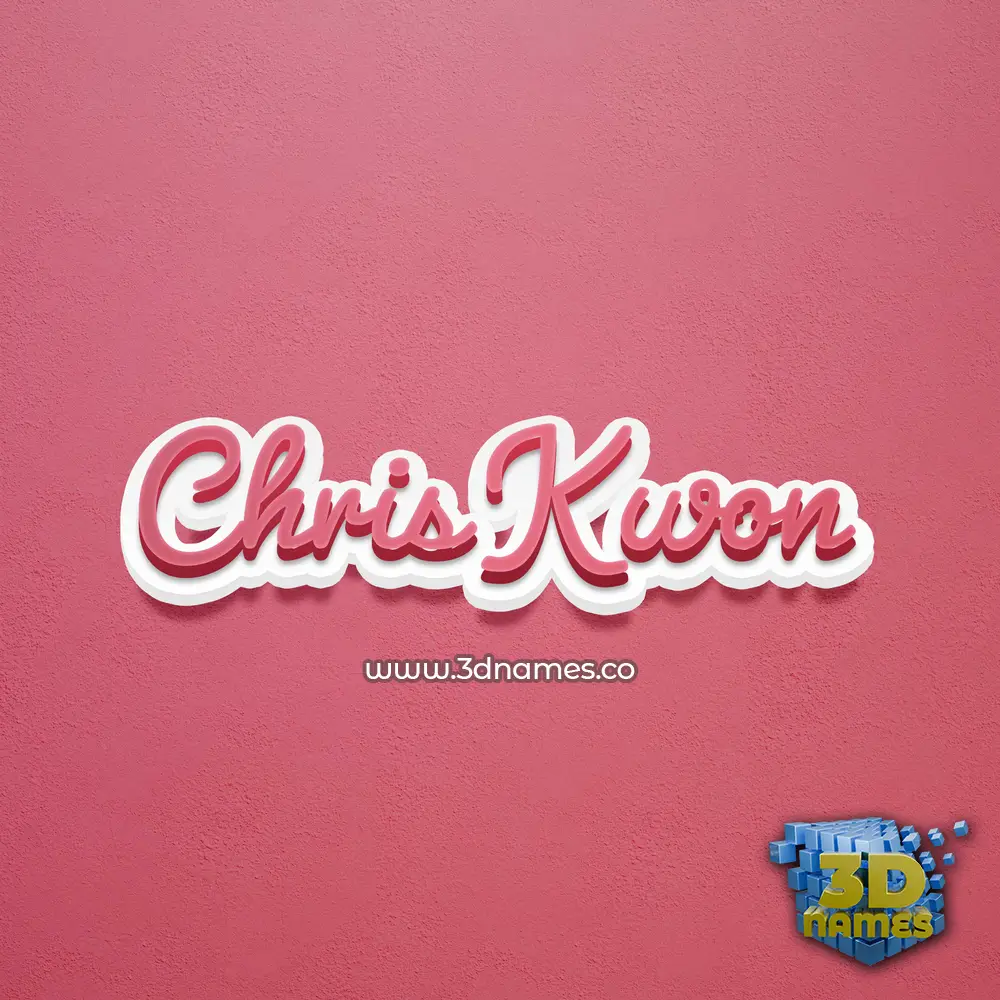 chris kwon in Red Scribble style - 3D name wallpaper