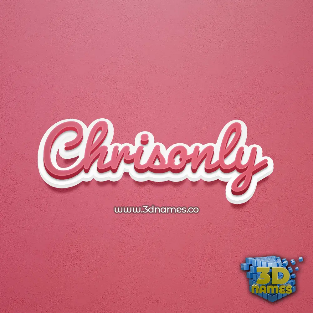 chrisonly in Red Scribble style - 3D name wallpaper