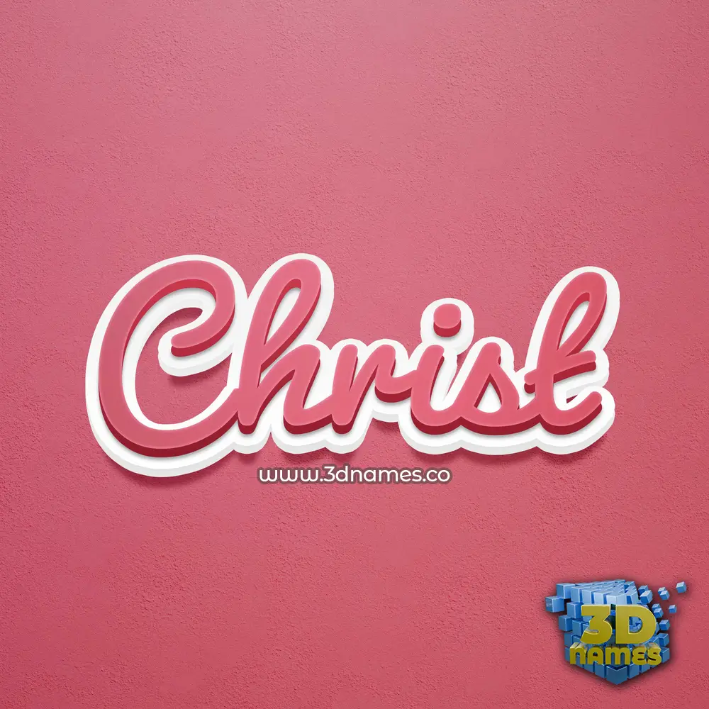 christ in Red Scribble style - 3D name wallpaper