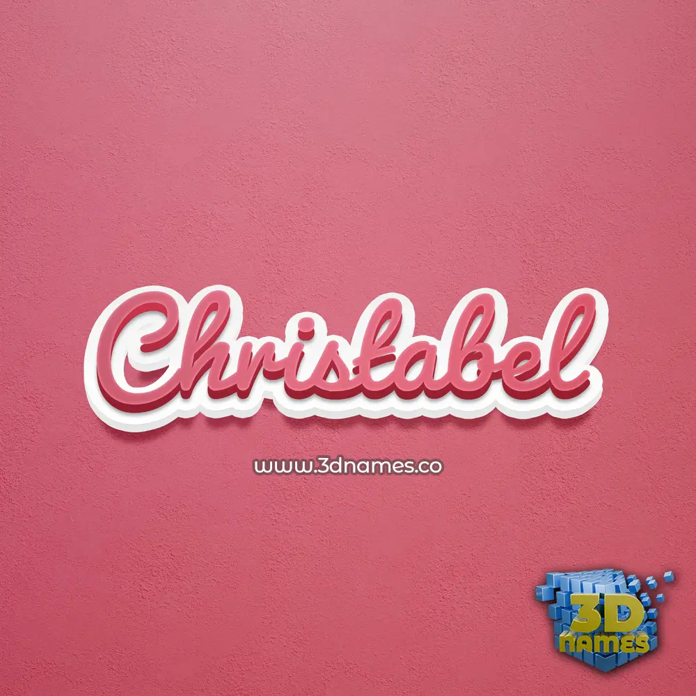christabel in Red Scribble style - 3D name wallpaper