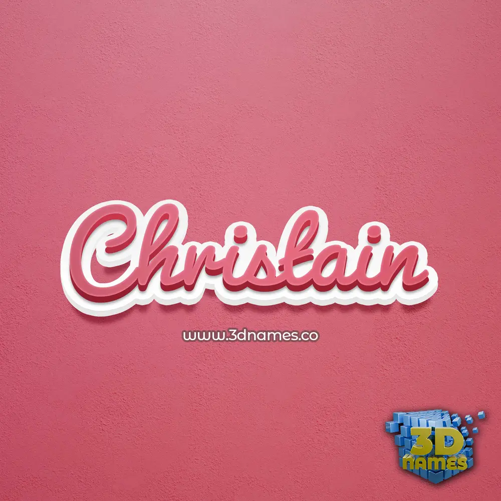 christain in Red Scribble style - 3D name wallpaper