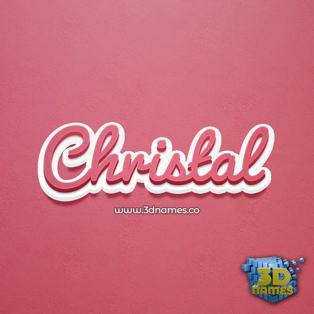 christal in Red Scribble style - 3D name wallpaper