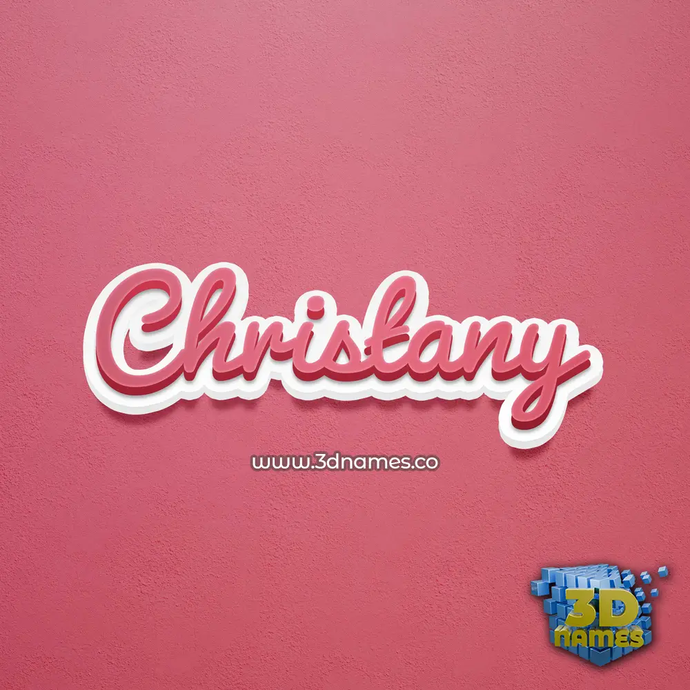 christany in Red Scribble style - 3D name wallpaper