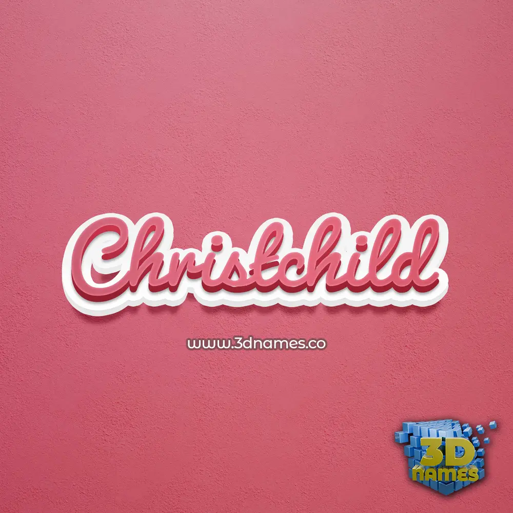 christchild in Red Scribble style - 3D name wallpaper