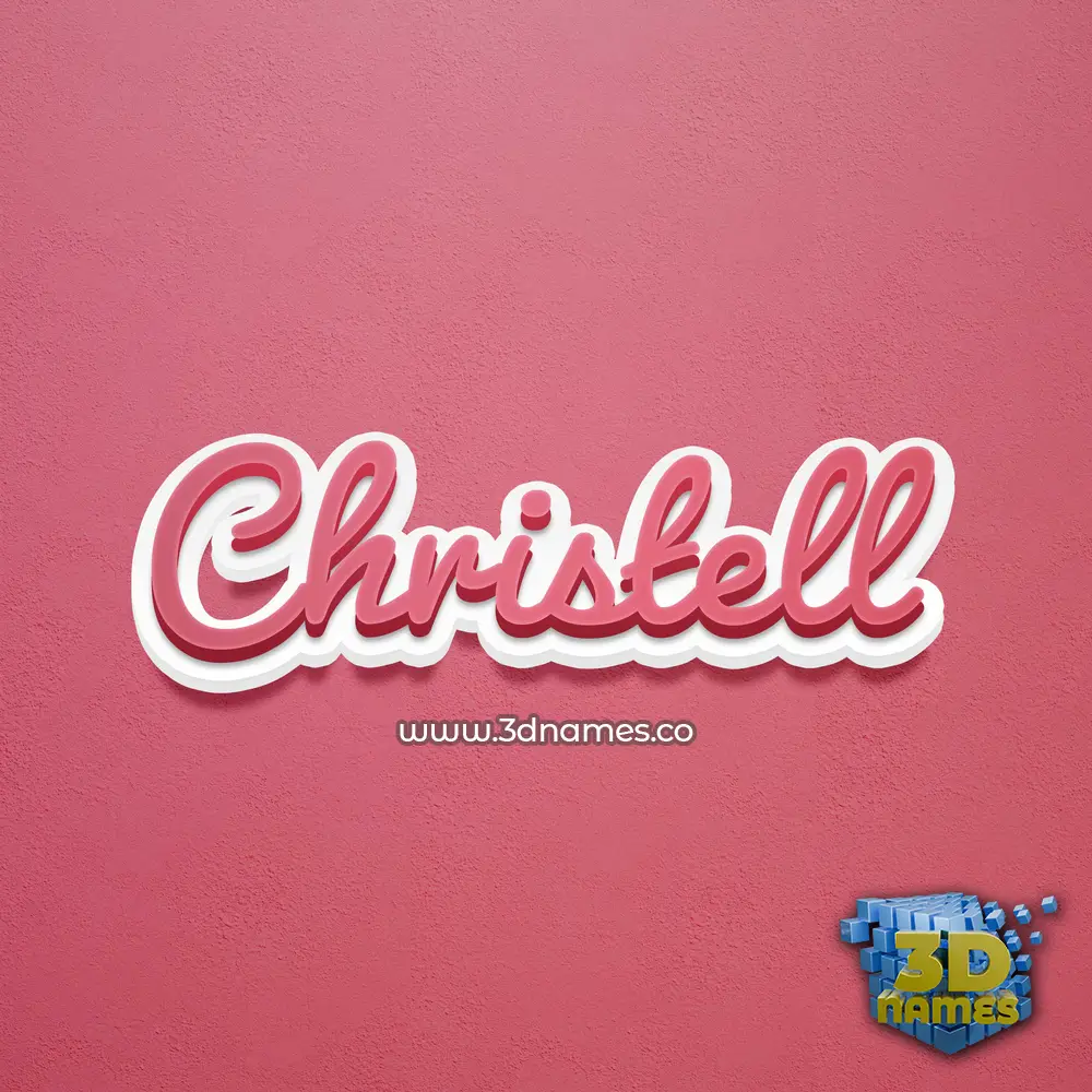 christell in Red Scribble style - 3D name wallpaper
