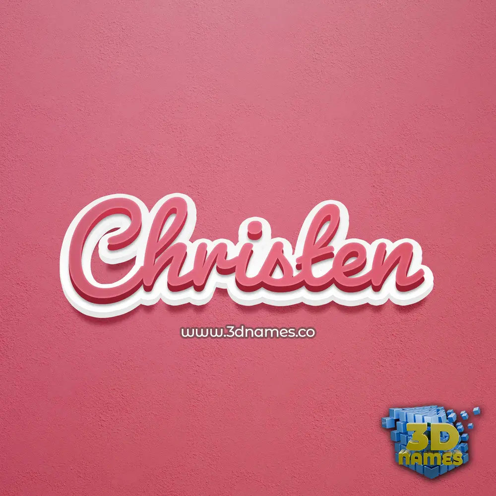 christen in Red Scribble style - 3D name wallpaper
