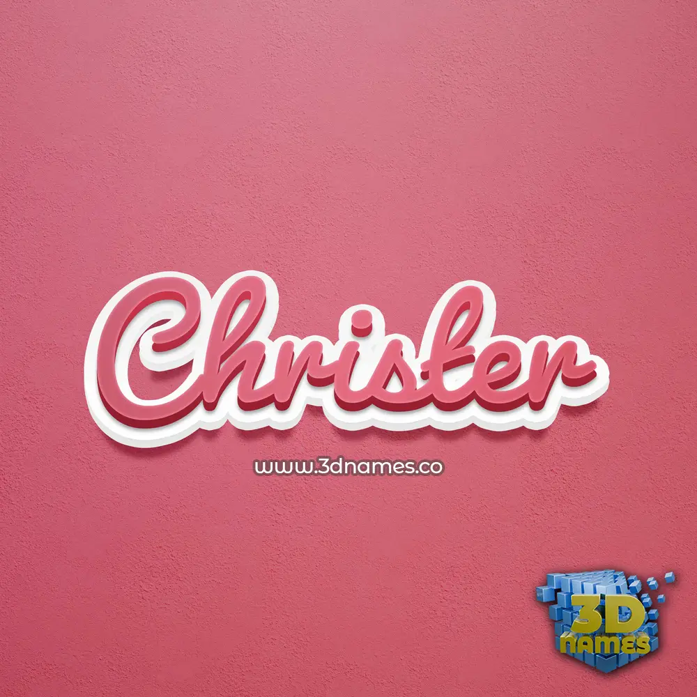 christer in Red Scribble style - 3D name wallpaper