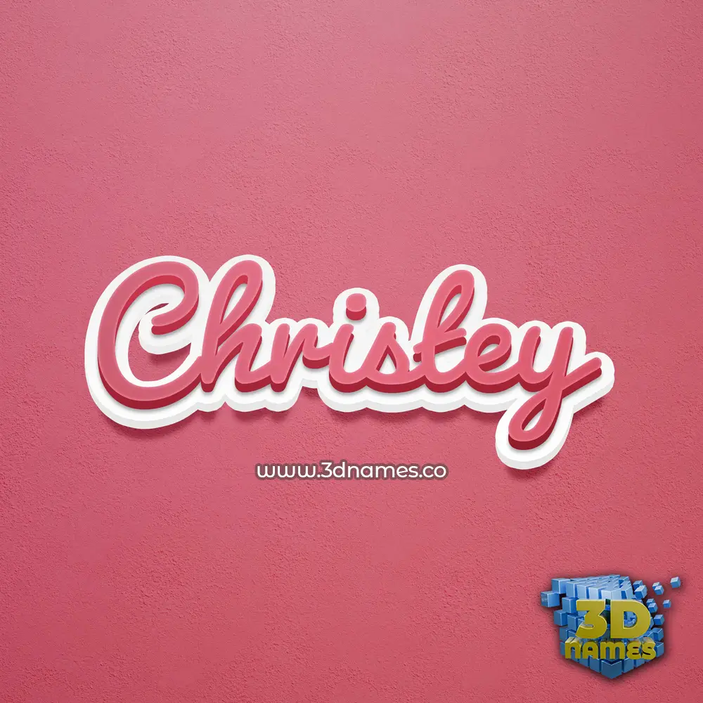 christey in Red Scribble style - 3D name wallpaper