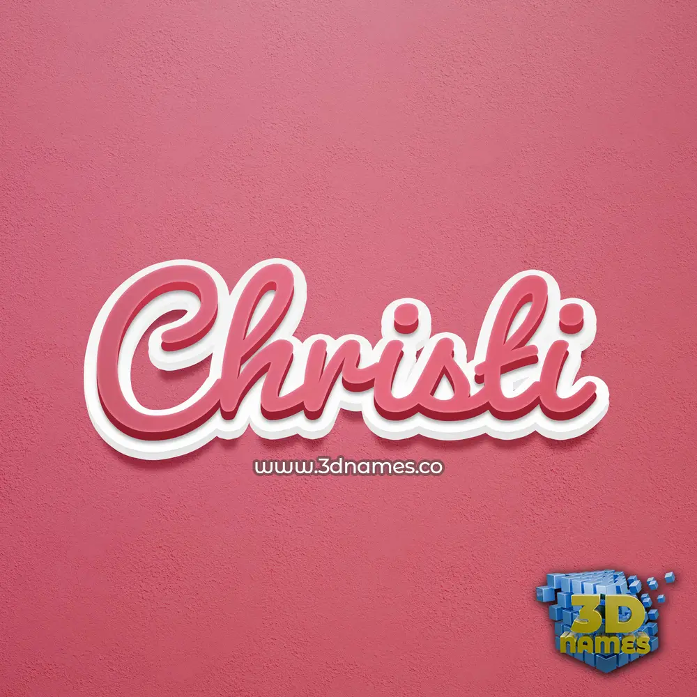 christi in Red Scribble style - 3D name wallpaper