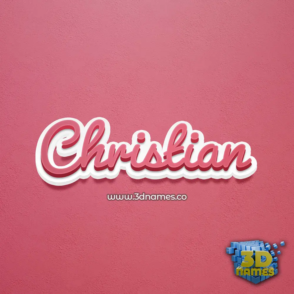 christian in Red Scribble style - 3D name wallpaper