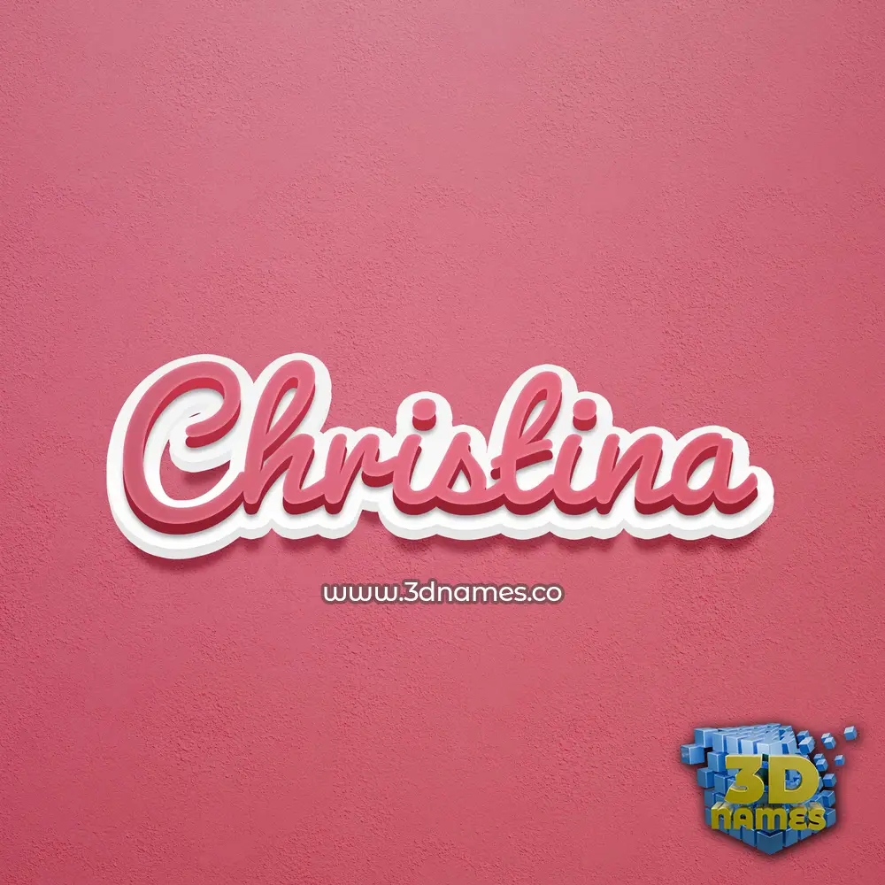 christina in Red Scribble style - 3D name wallpaper
