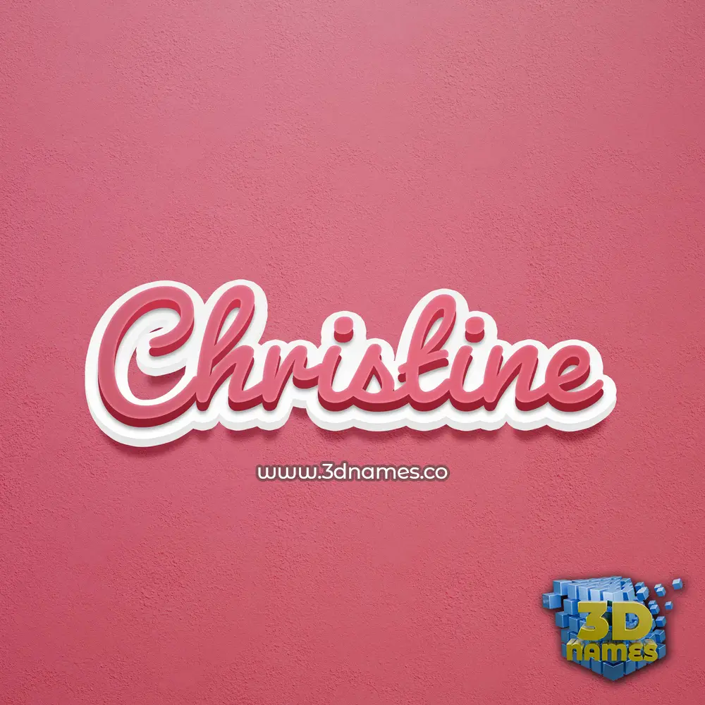 christine in Red Scribble style - 3D name wallpaper