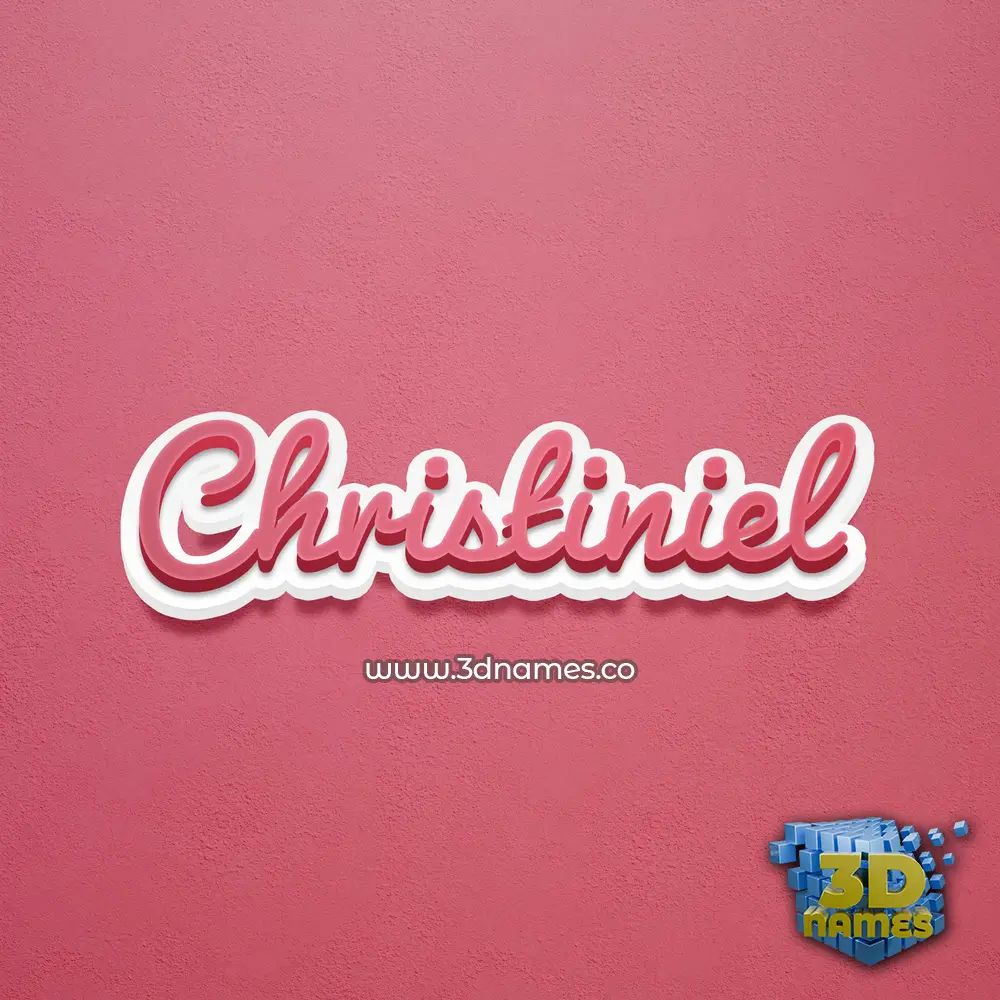 christiniel in Red Scribble style - 3D name wallpaper