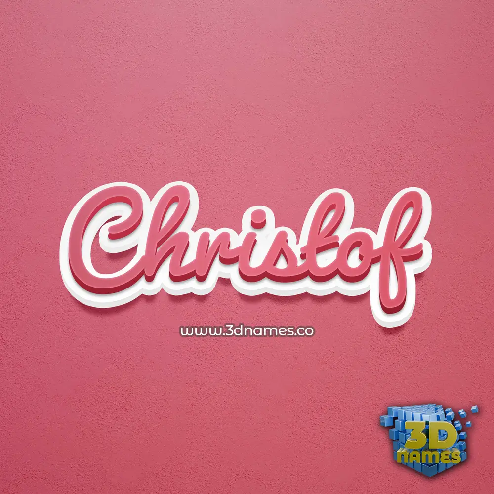 christof in Red Scribble style - 3D name wallpaper