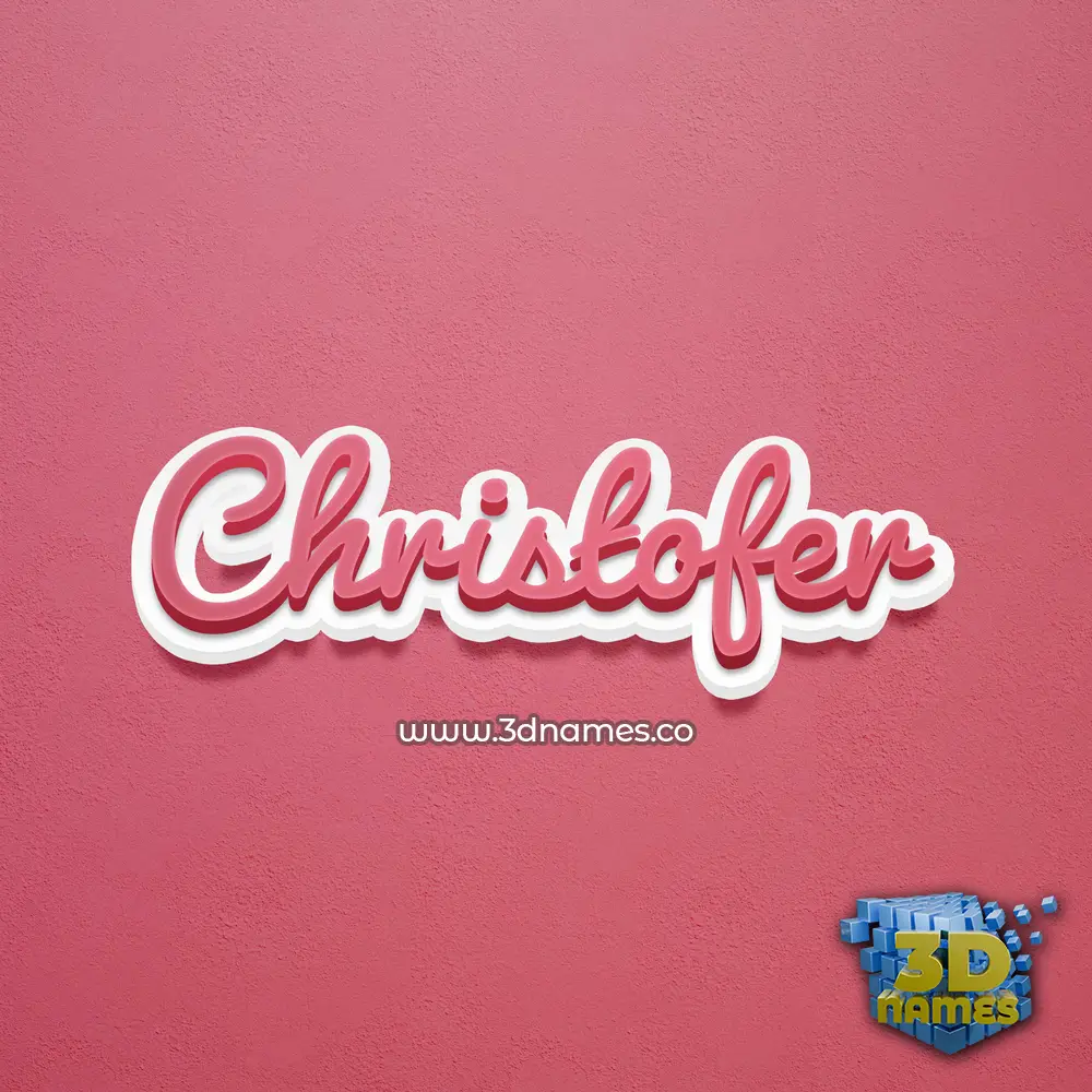 christofer in Red Scribble style - 3D name wallpaper
