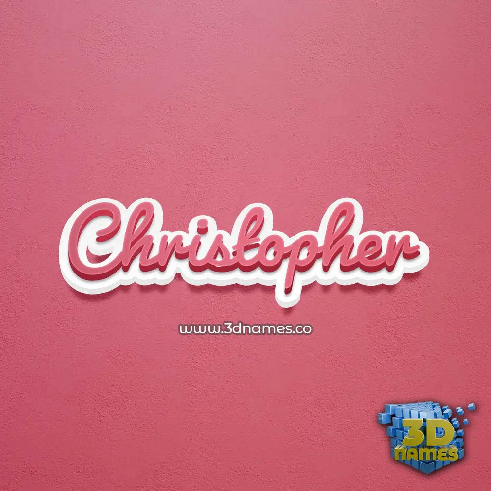 christopher in Red Scribble style - 3D name wallpaper