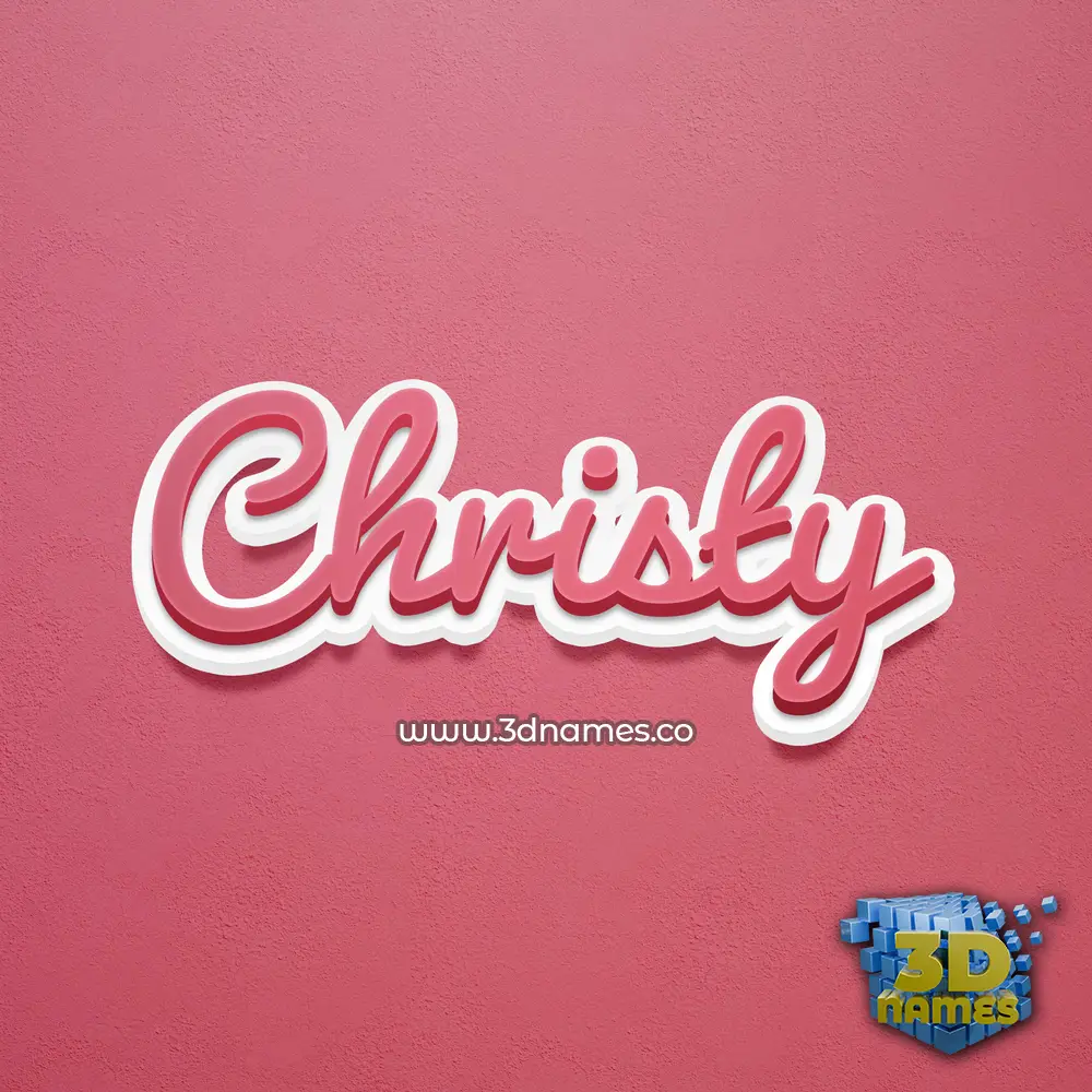 christy in Red Scribble style - 3D name wallpaper