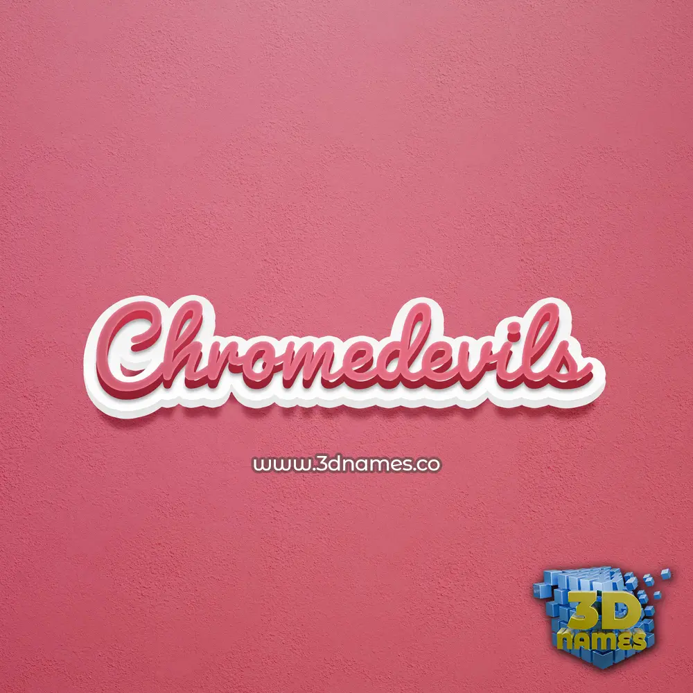 chromedevils in Red Scribble style - 3D name wallpaper