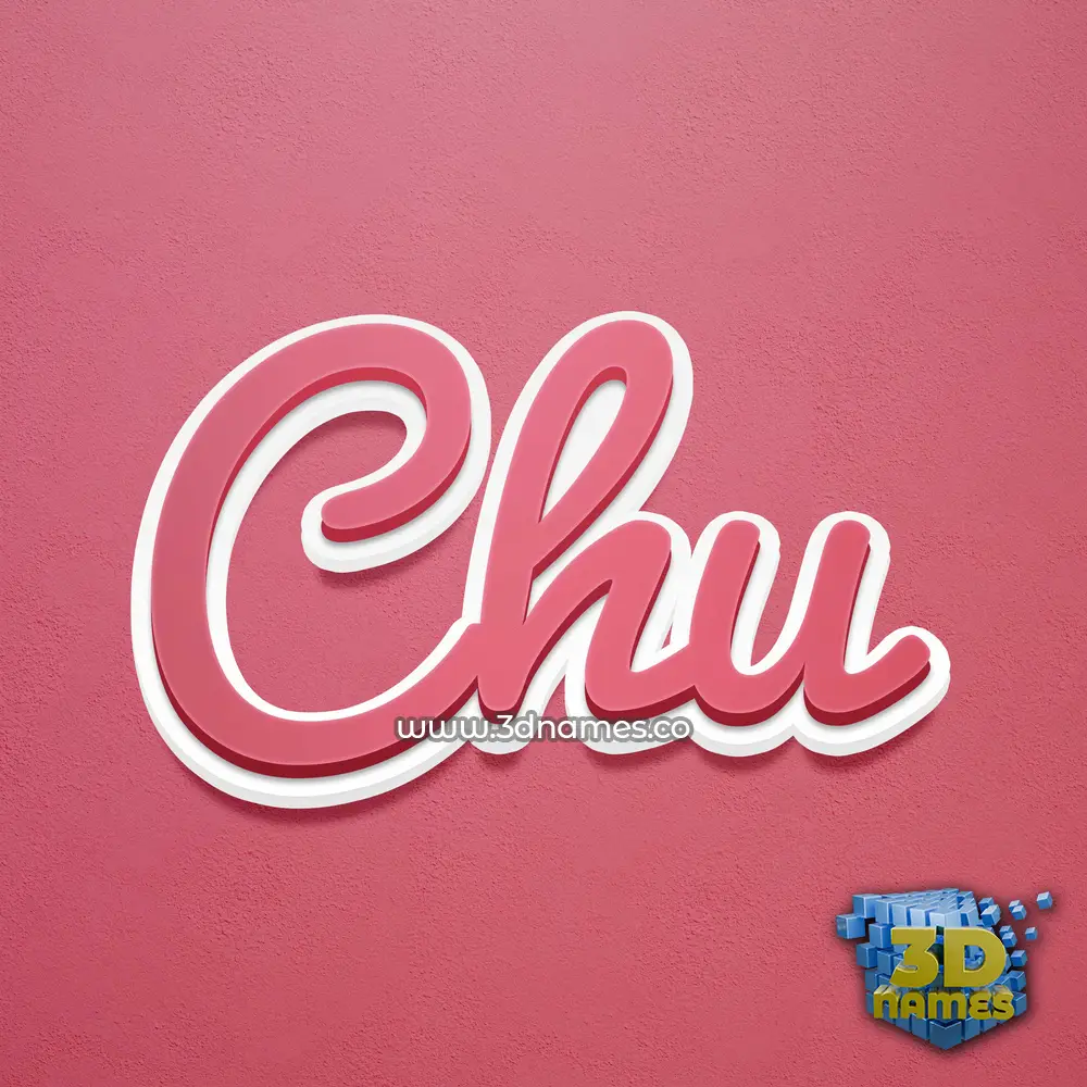 chu in Red Scribble style - 3D name wallpaper