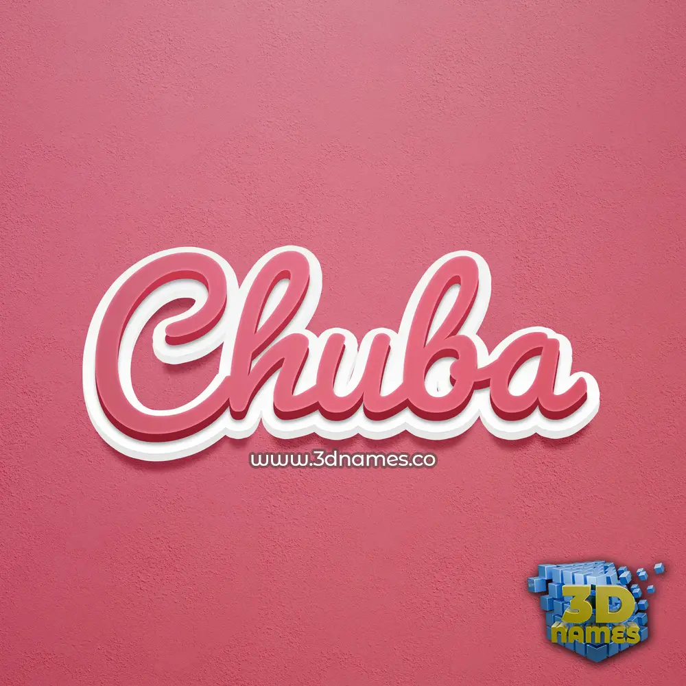chuba in Red Scribble style - 3D name wallpaper