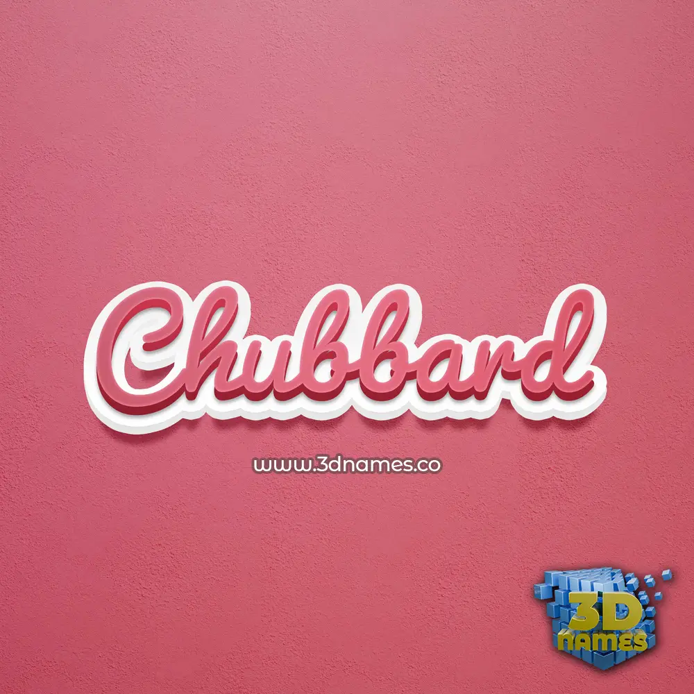 chubbard in Red Scribble style - 3D name wallpaper
