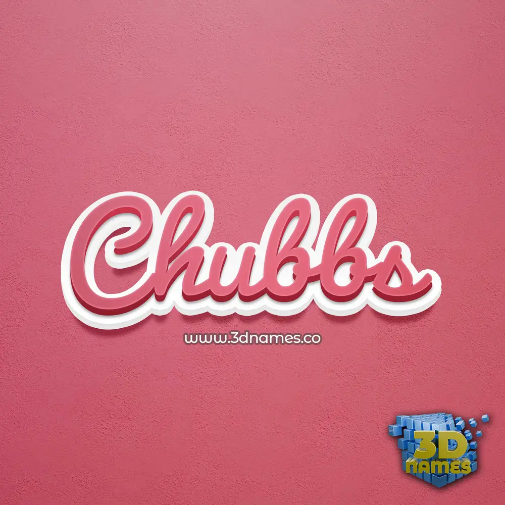 chubbs in Red Scribble style - 3D name wallpaper