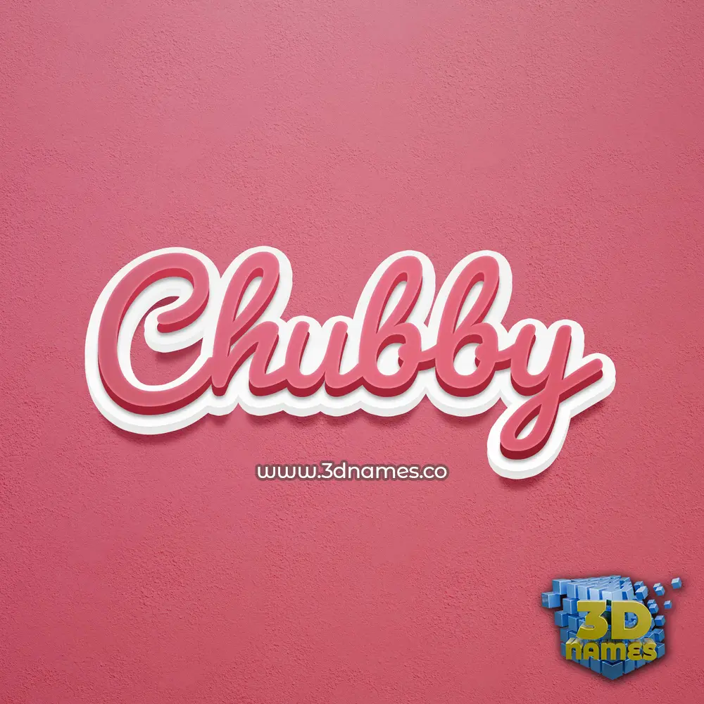 chubby in Red Scribble style - 3D name wallpaper