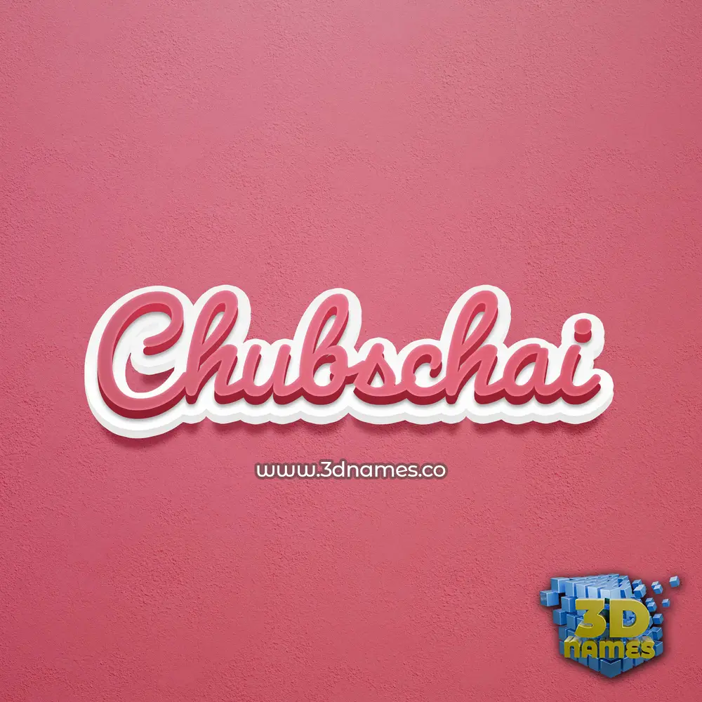 chubschai in Red Scribble style - 3D name wallpaper